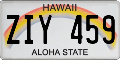 HI license plate ZIY459