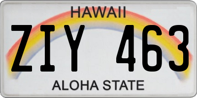 HI license plate ZIY463