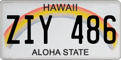HI license plate ZIY486