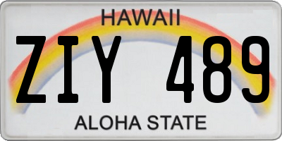 HI license plate ZIY489