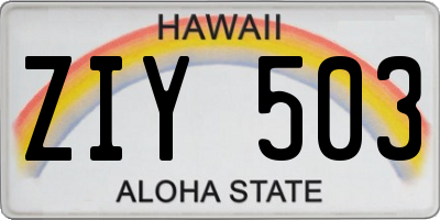 HI license plate ZIY503