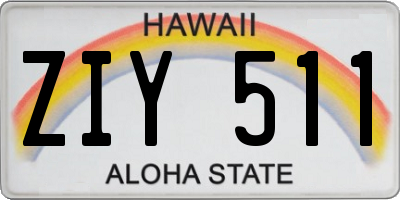 HI license plate ZIY511