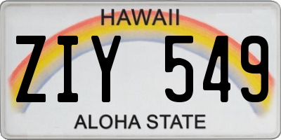 HI license plate ZIY549