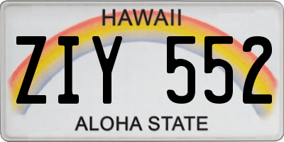 HI license plate ZIY552