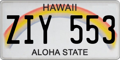 HI license plate ZIY553