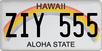 HI license plate ZIY555
