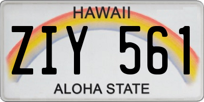 HI license plate ZIY561