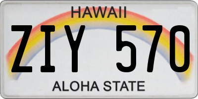 HI license plate ZIY570