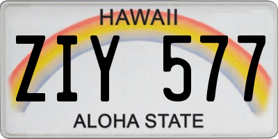 HI license plate ZIY577