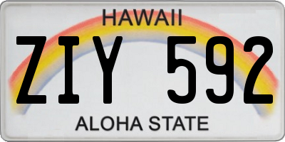 HI license plate ZIY592