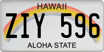 HI license plate ZIY596