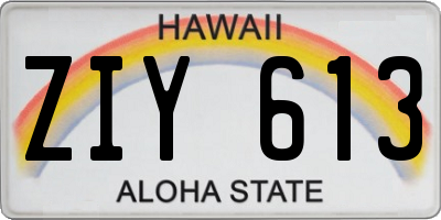 HI license plate ZIY613