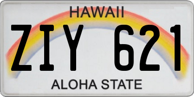 HI license plate ZIY621