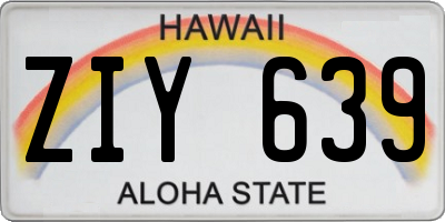 HI license plate ZIY639
