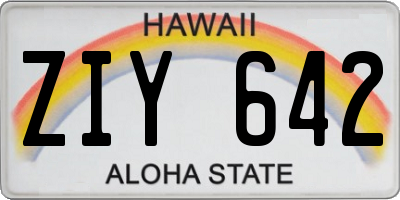 HI license plate ZIY642