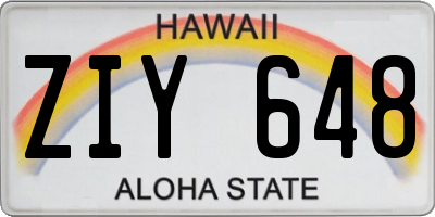 HI license plate ZIY648