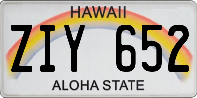 HI license plate ZIY652