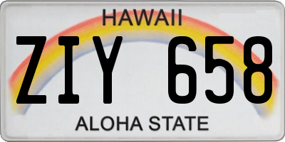 HI license plate ZIY658