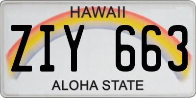 HI license plate ZIY663