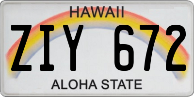 HI license plate ZIY672