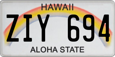 HI license plate ZIY694