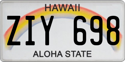 HI license plate ZIY698