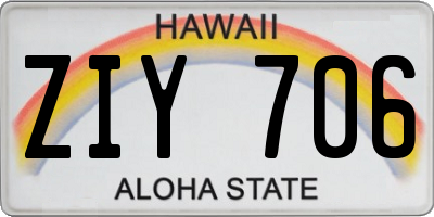 HI license plate ZIY706