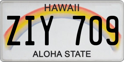 HI license plate ZIY709