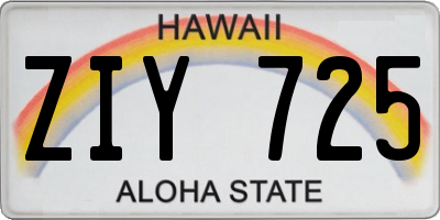 HI license plate ZIY725