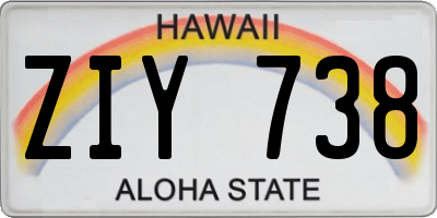 HI license plate ZIY738