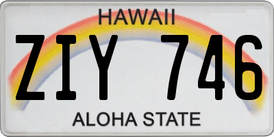 HI license plate ZIY746