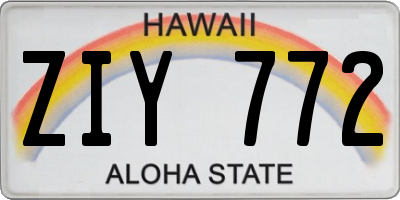 HI license plate ZIY772