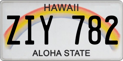 HI license plate ZIY782