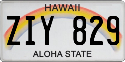 HI license plate ZIY829