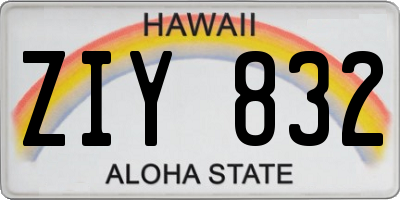 HI license plate ZIY832