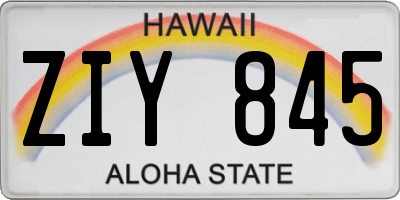 HI license plate ZIY845