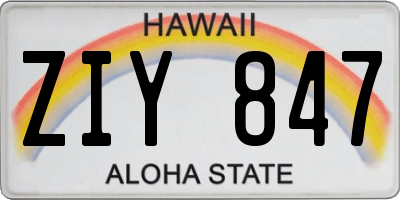 HI license plate ZIY847