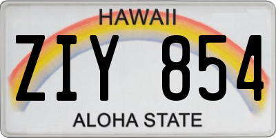 HI license plate ZIY854