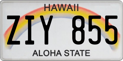 HI license plate ZIY855