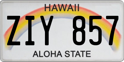 HI license plate ZIY857