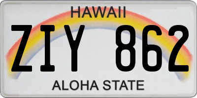 HI license plate ZIY862
