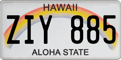 HI license plate ZIY885