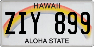 HI license plate ZIY899