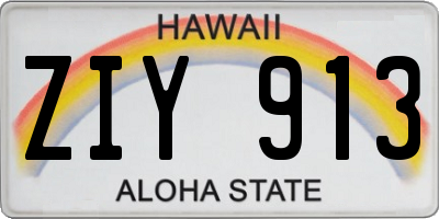 HI license plate ZIY913