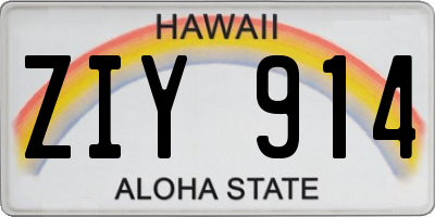 HI license plate ZIY914