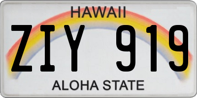HI license plate ZIY919