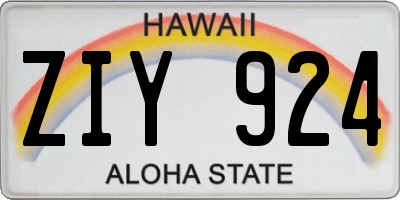 HI license plate ZIY924