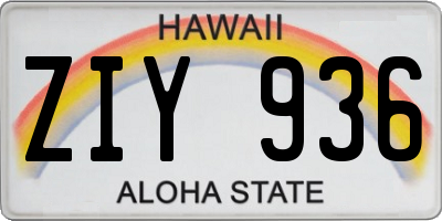 HI license plate ZIY936