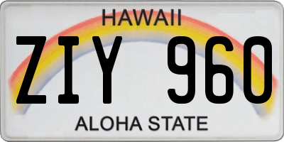 HI license plate ZIY960