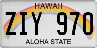 HI license plate ZIY970